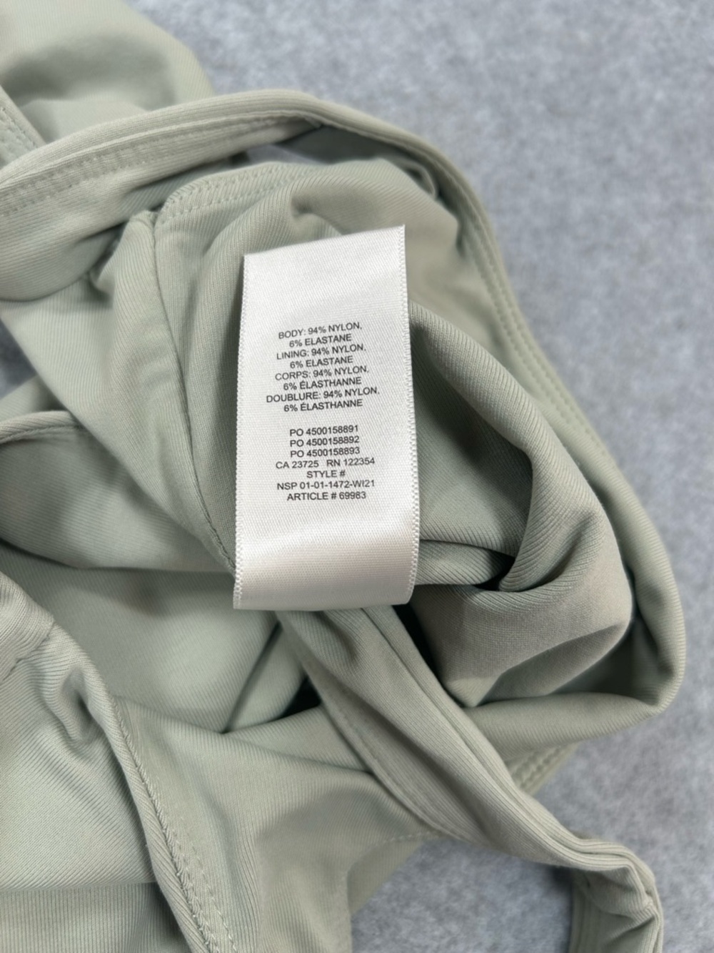 Babaton Square Neck Bodysuit in Sage Green - Picture 6 of 7
